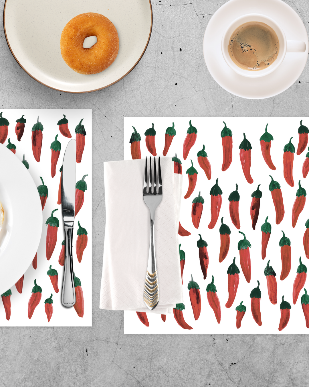 Manteles ilustrados de papel - chiles