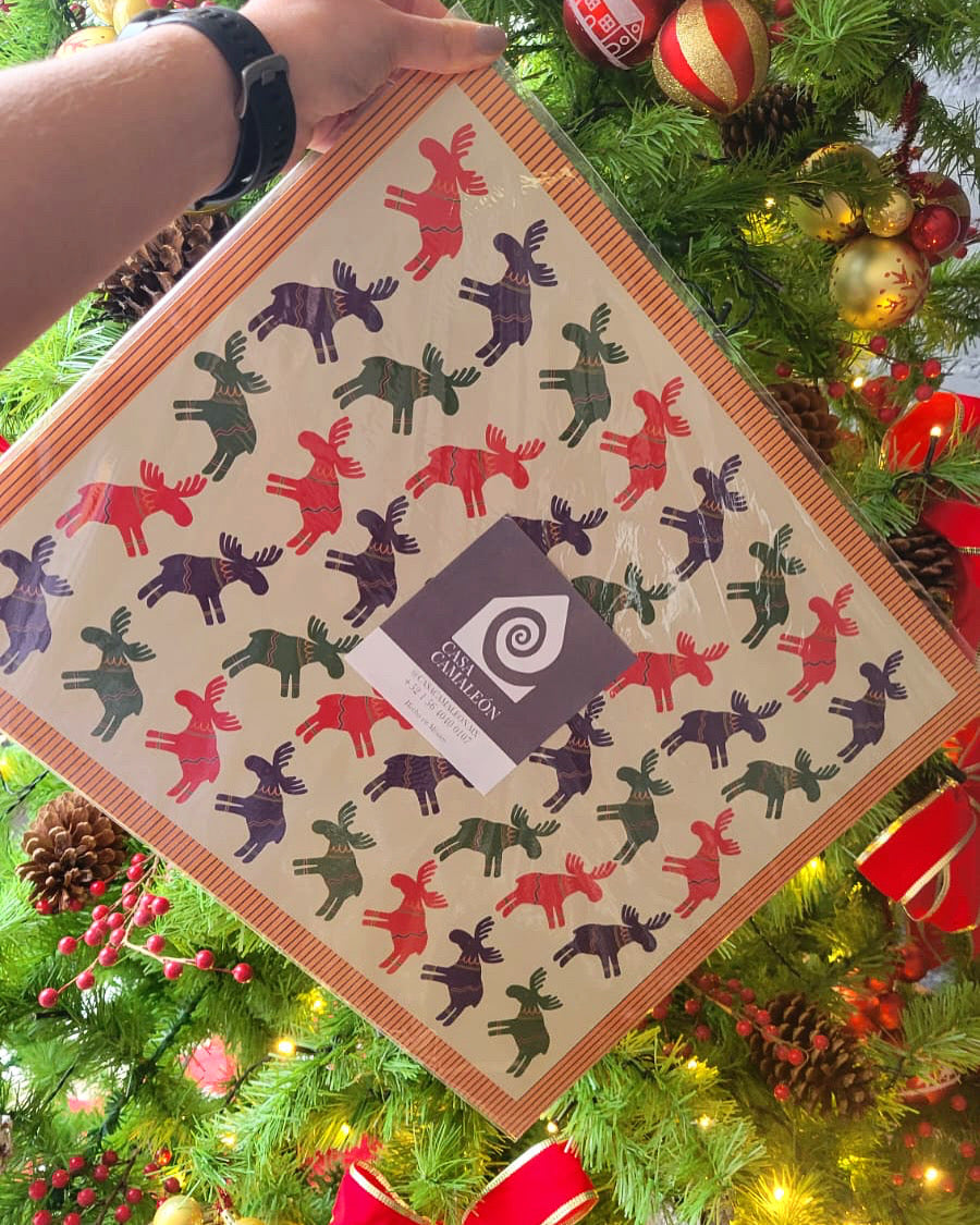 Manteles de papel ilustrados - Renos navidad